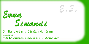 emma simandi business card